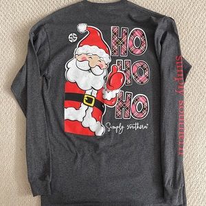 Simply Southern Christmas Santa Ho Ho Ho long sleeve tee
